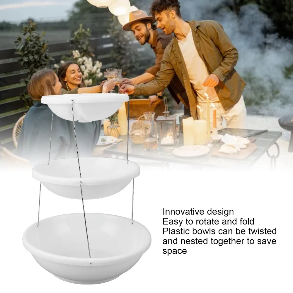 Stylish Rotating Design Tray Stand Foldable Resin Dessert Rack Multi Functional 3 Tier Cake Stand Birthday