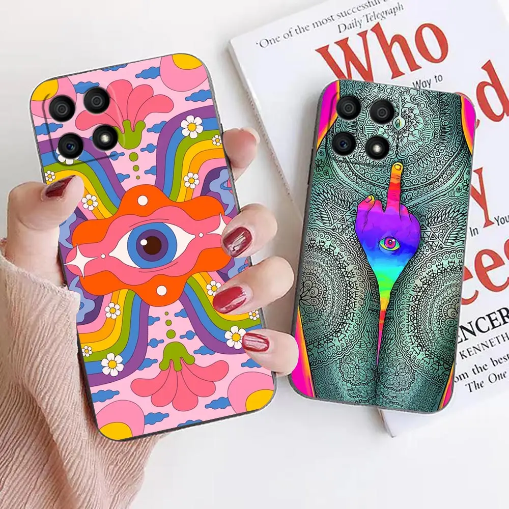 Indie Hippie Art Phone Funda Coque Case For Honor 9X 9 8 8X Max 80 70 60 50 30 20 NOTE 10 TPU Case Capa Shell Cover