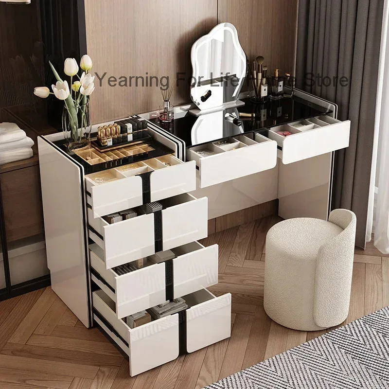

Organizer Shelf Dressing Table Wood Service Large Body Comfortable Vanity Table Cosmetics Comoda Pra Quarto Acrylic Furniture