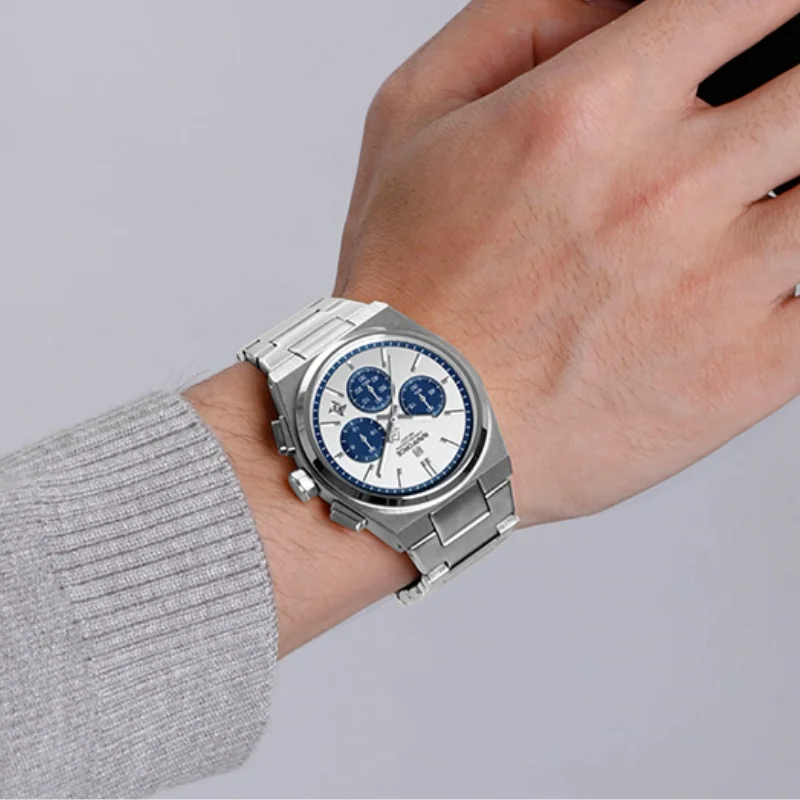 NAVIFORCE Fashion Quartz Watches for Male 3ATM Waterproof Chronograph Clocks Date Display Steel Strap Business Man's Watch Gifts