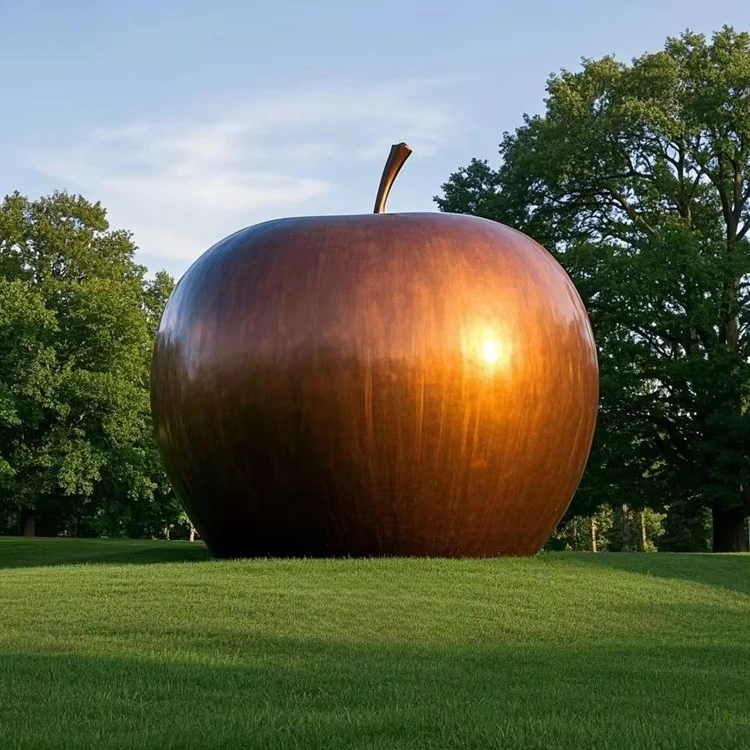 Fruit Theme Art Restaurant Park Statue Bronze Apple Sculpture