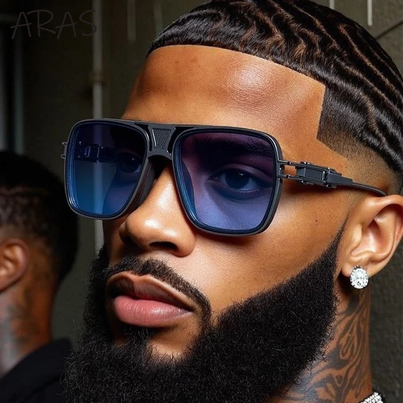 

Polarized Oversized Square Sunglasses Men 2025 Luxury Brand Steampunk UV400 Outdoor Sun Glasses Retro Punk Metal Eyewear Shades
