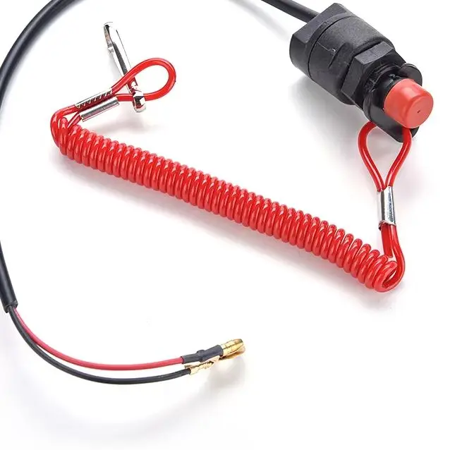 

1Pc Boat Outboard Switch Engine Motor Lanyard Kill Urgent Stop Button Safety Connector Cord Motorcycle Accessories Switches