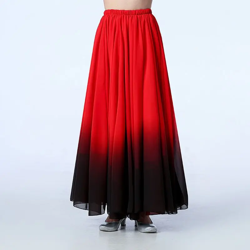 Spanien Flamenco Tanz Chiffon Rock für Frauen Bühnen performance Tanz röcke 180/360/540/720 Grad Kostüme weiblich rot schwarz