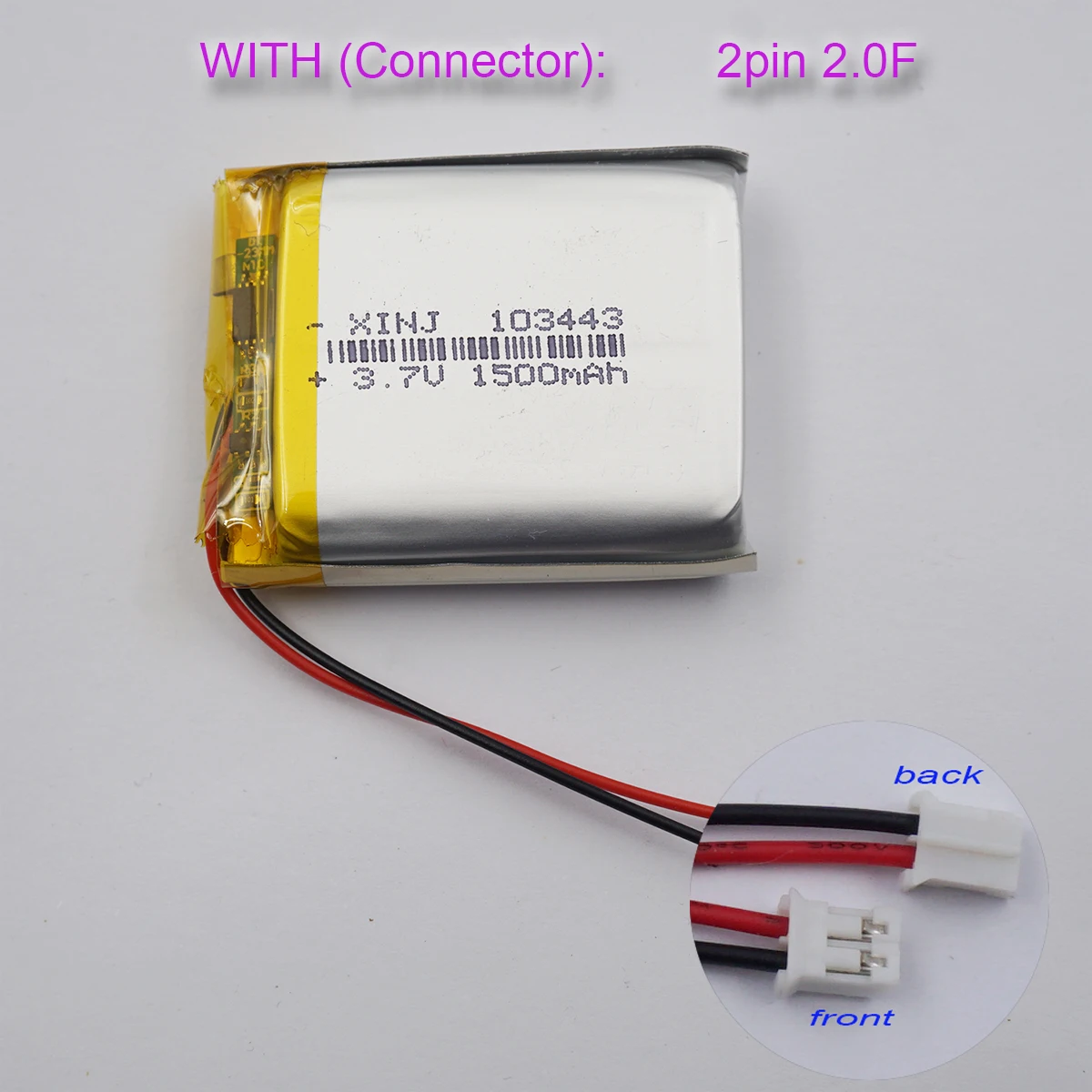 بطارية ليثيوم ليثيوم ليثيوم بوليمر قابلة لإعادة الشحن 5.55 واط في الساعة ، موصل ليثيوم أيون Lipo ، بنظام تحديد المواقع العالمي