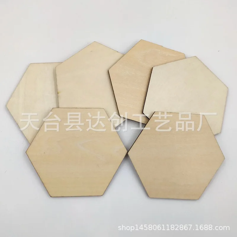 ログリンデンボード六角形木材 DIY 木材手作り落書き装飾合板チップ、完全な仕様