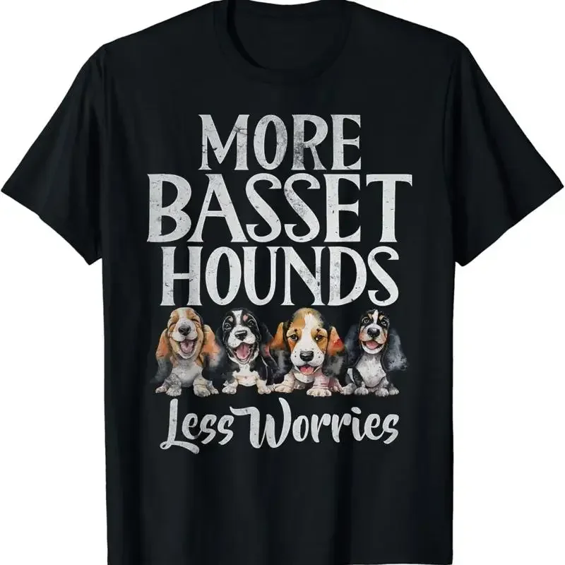 More Basset Hounds less Worries Hound T Shirt