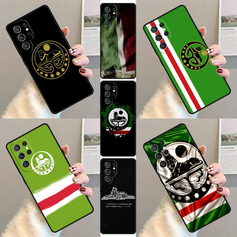 Chechen Chechnya Flag Phone Case For Samsung Galaxy S23 S21 S20 FE S24 S22 Ultra Note20 S10 S9 S8 Plus Silicone Cover