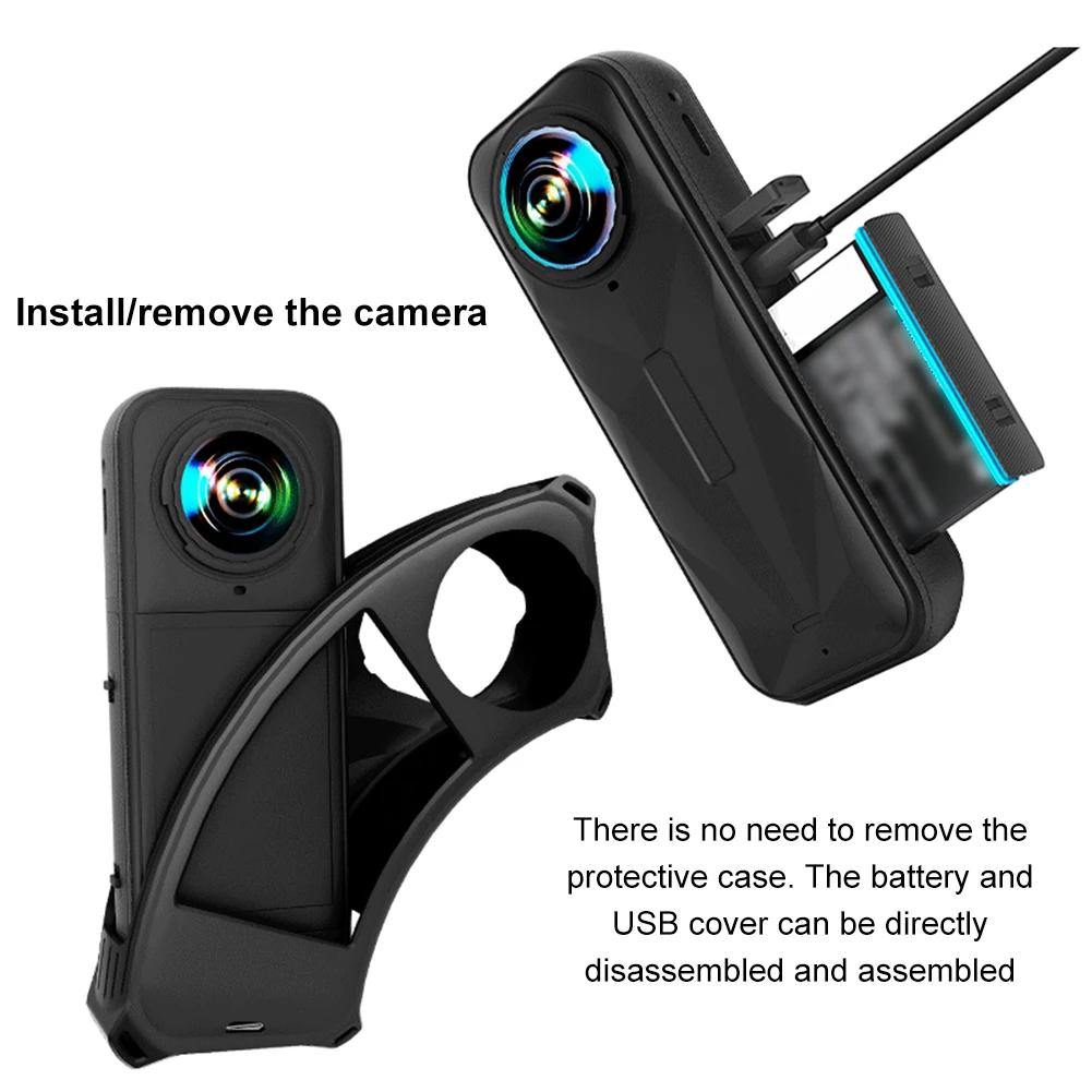 Силиконовый защитный чехол для Insta360 X5, защитный чехол, чехол для корпуса, универсальная защита для Insta360 X5, аксессуары для камеры