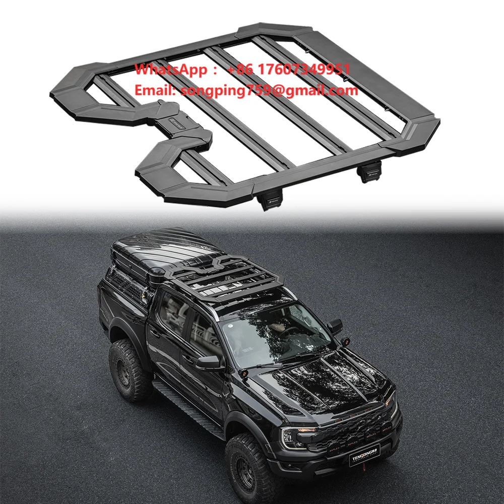 Multifunctional Aluminum Alloy Roof Rack 4x4 Car Roof Rack Platform Tray Offroad Pickup Rooftop Luggage Rack for Ford Ranger