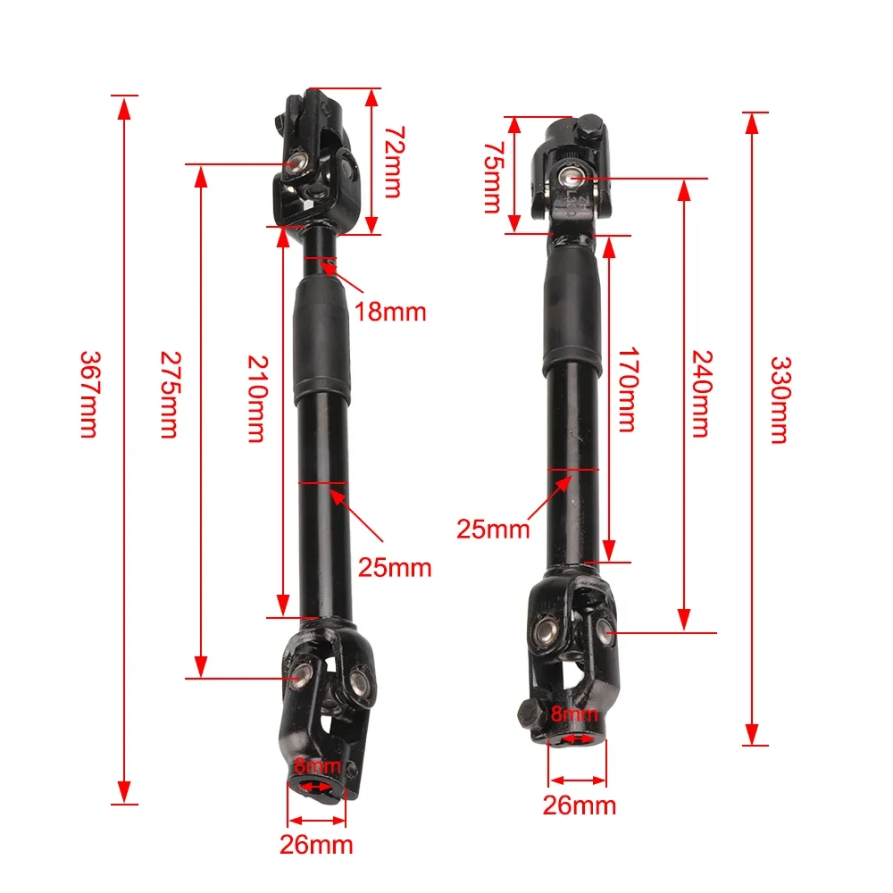 الكارتينج دراجة الشاطئ 210mm170mmSteering رمح نقل التوجيه والعتاد السفلي رمح عشرة بايت توجيه والعتاد اتصال رمح