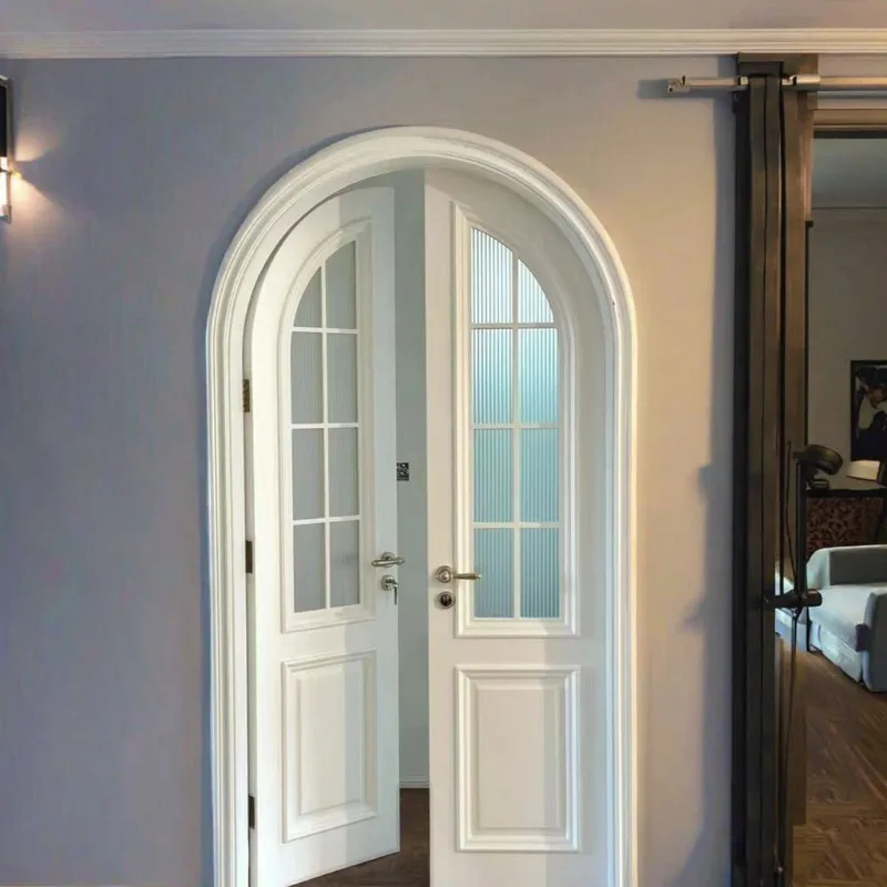 Curved double door, retro opposite door, dressing room, study indoor arched door