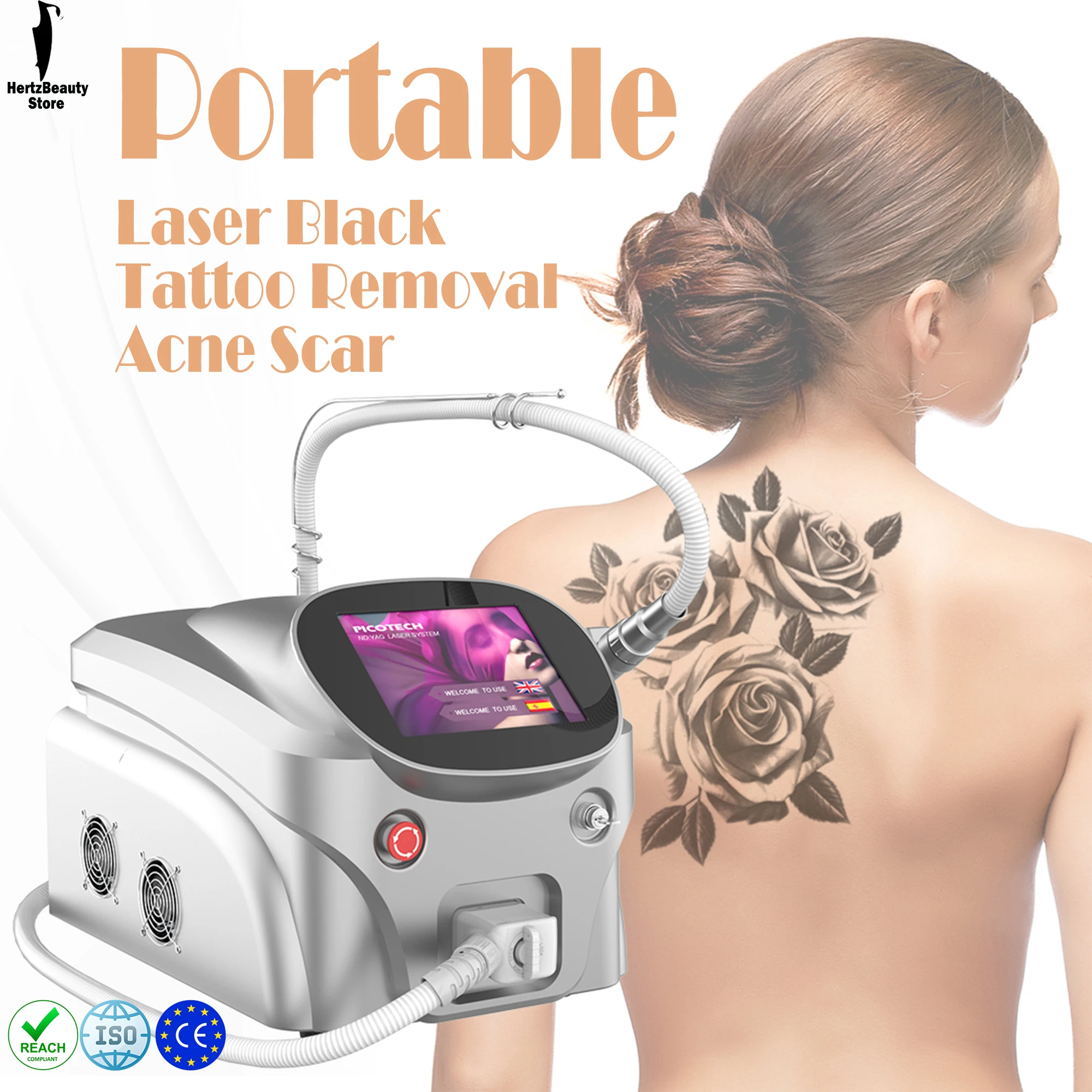 Pigmentation Eyebrow Removal Long Pulse Nd Yag Laser Tattoos Removal Coffee Spot Birthmark Removal Carbon Peeling Salon Spa