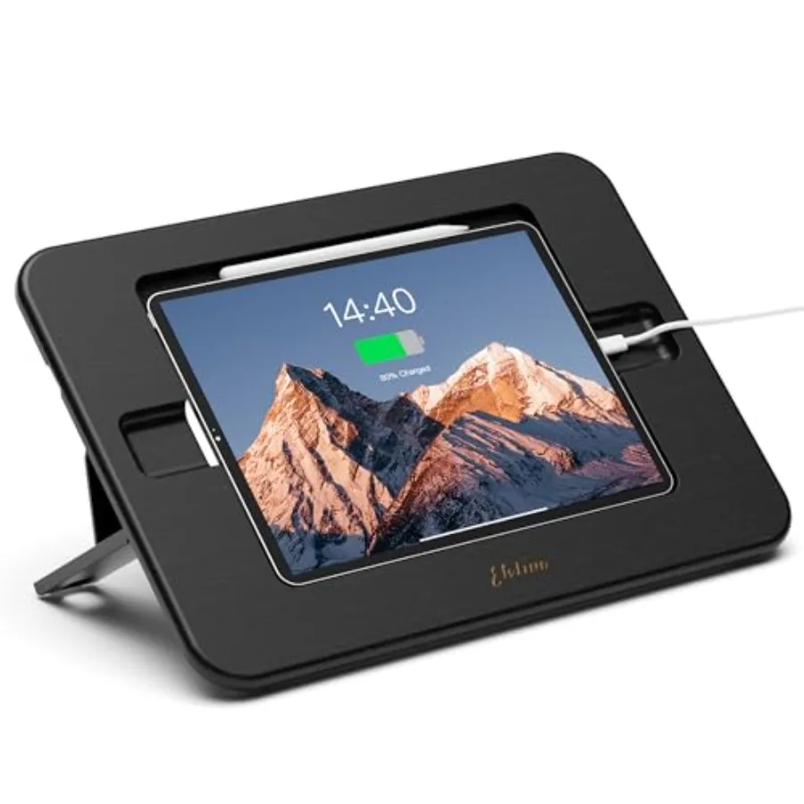 

Bamboo Tablet Drawing Stand Multi-Angle Adjustable Holder with Pencil Wireless Charger Cable Slot Foldable Portable Reading Sta