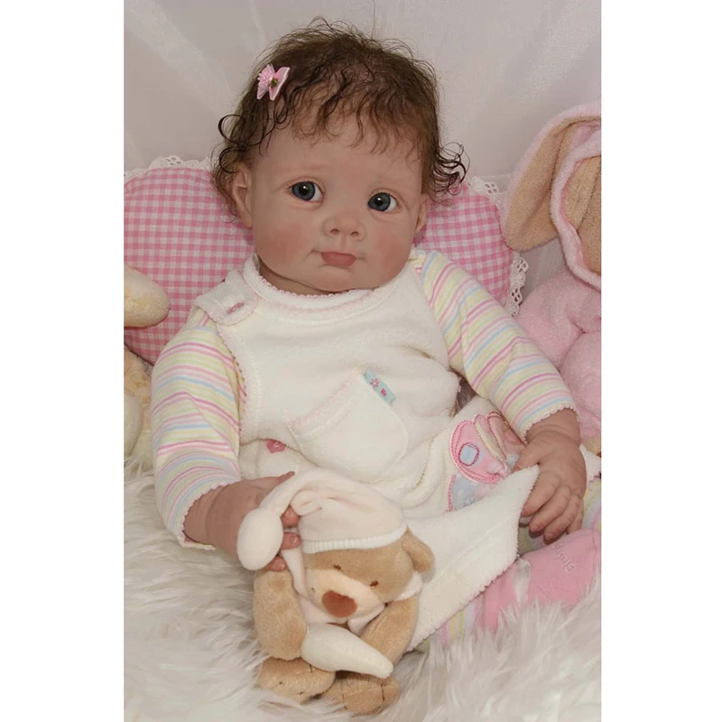 

22Inch Reborn Vinyl Kit BIBI Lifelike Real Soft Touch Fresh Color Unfinished Blank Doll Kit Gifts Toy