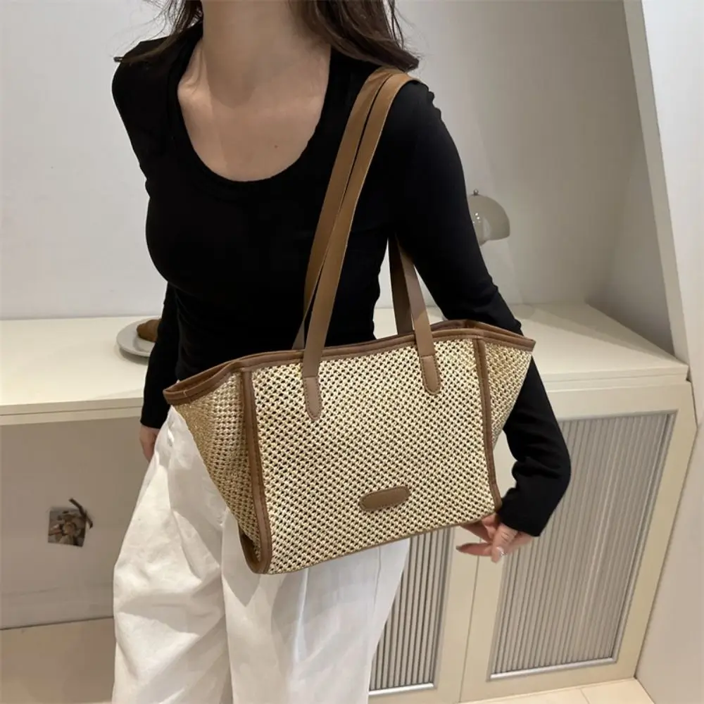 

Elegant Summer Weave Straw Bag Leisure Boho Straw Shoulder Bag Casual Beach Tote Bag for Ladies/Girls