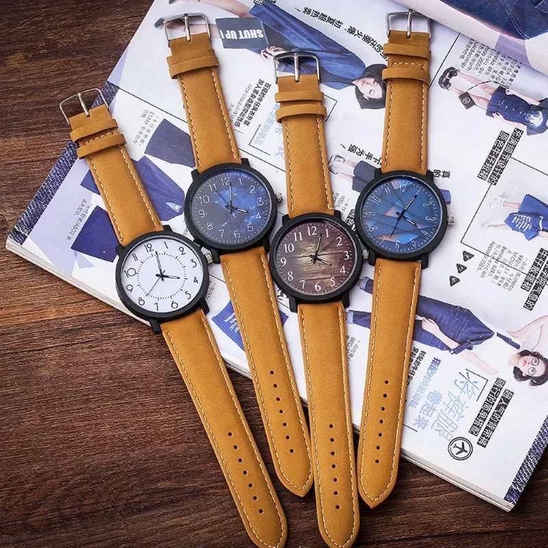 Büyük Kadran PU Moda kol saati Erkekler Kuvars Kol Saatleri Saat Erkek Saat Reloj Hombre Часы Муж soiруnica Montres Hommes