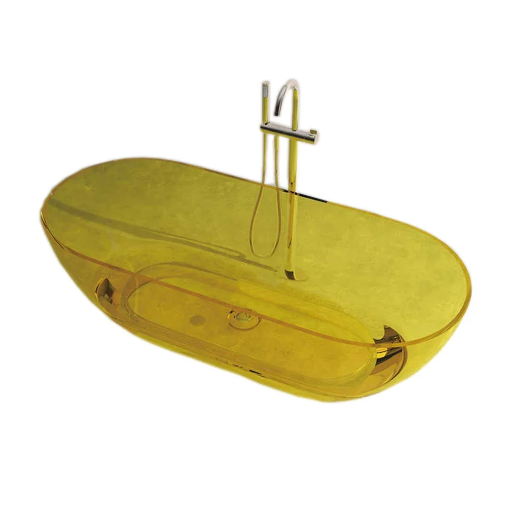 1500x750x550mm New Design Resin Freestanding Bathtub Online Celebrity Colored Transparent Muti-Sized Tub RS1038-1