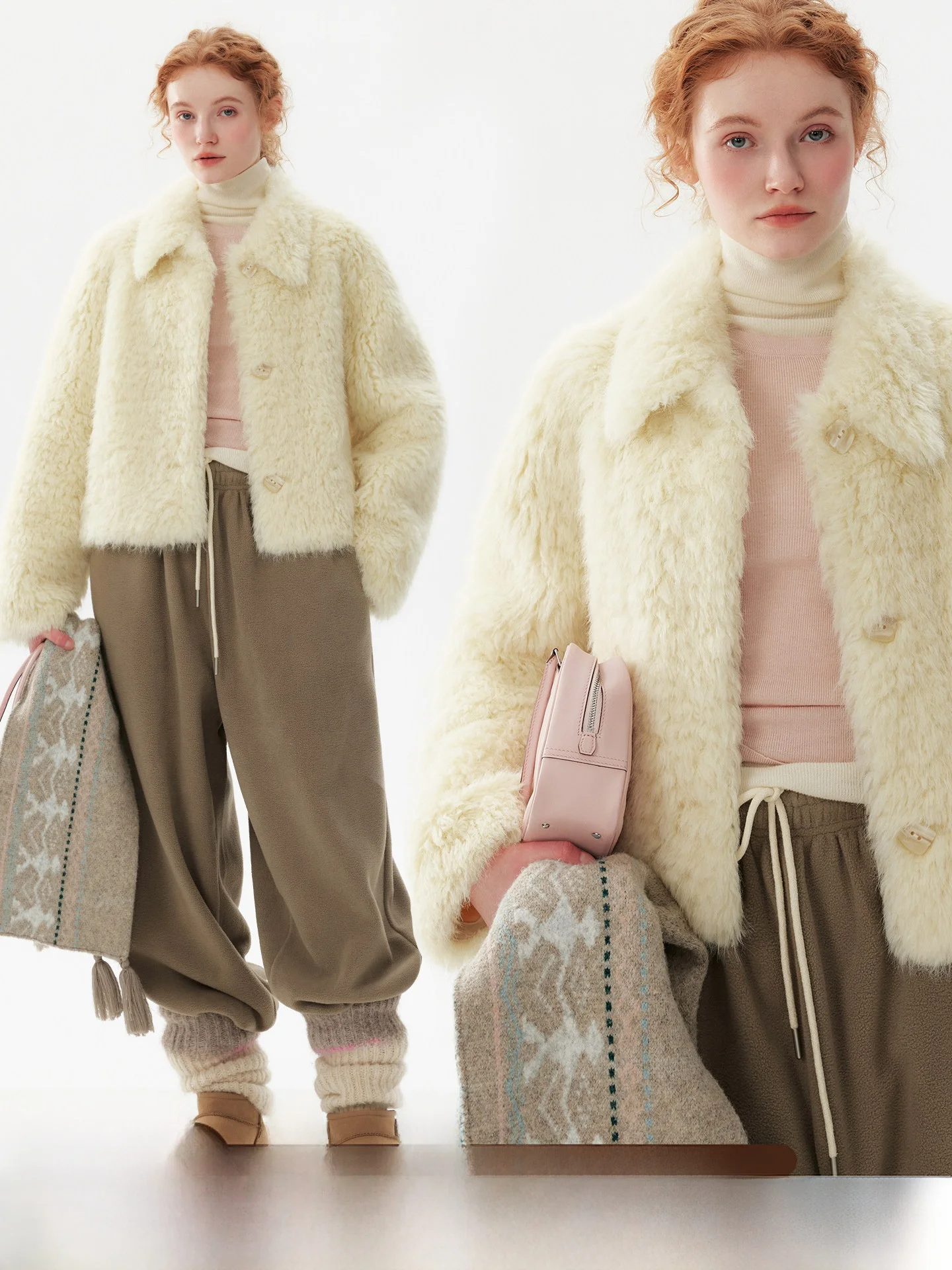 

Утепленное женское короткое пальто с отложным воротником из искусственного меха, для повседневной носки, из полиэфирного волокна, теплая верхняя одежда AB9520