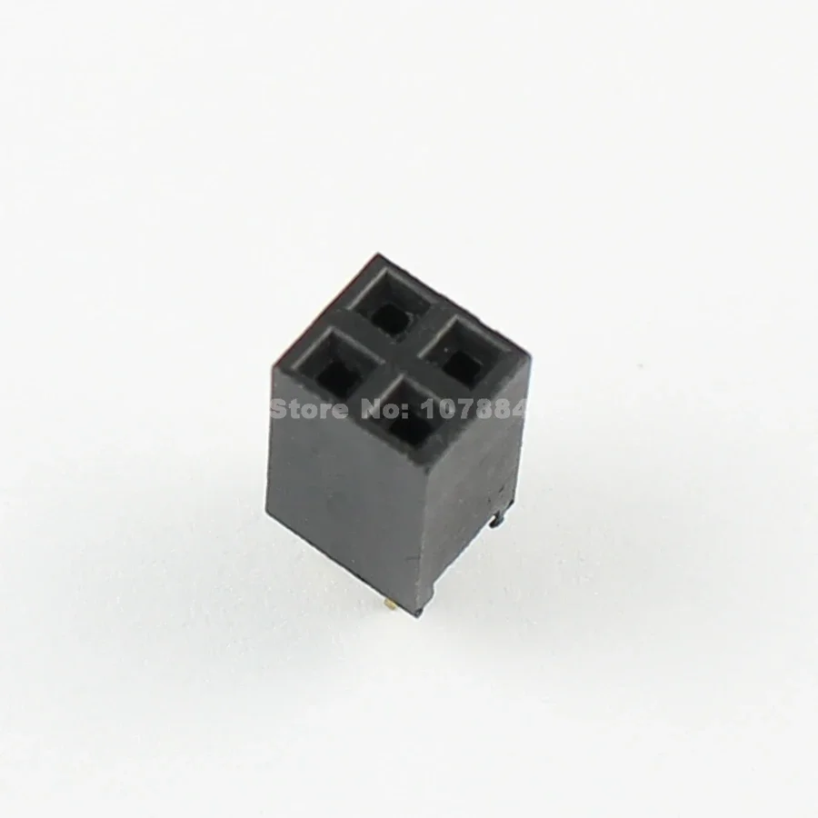 100pcs Pitch 2.54mm 2x2 Pin 4 Pin Female Double Row Straight Header Strip PH:8.5mm