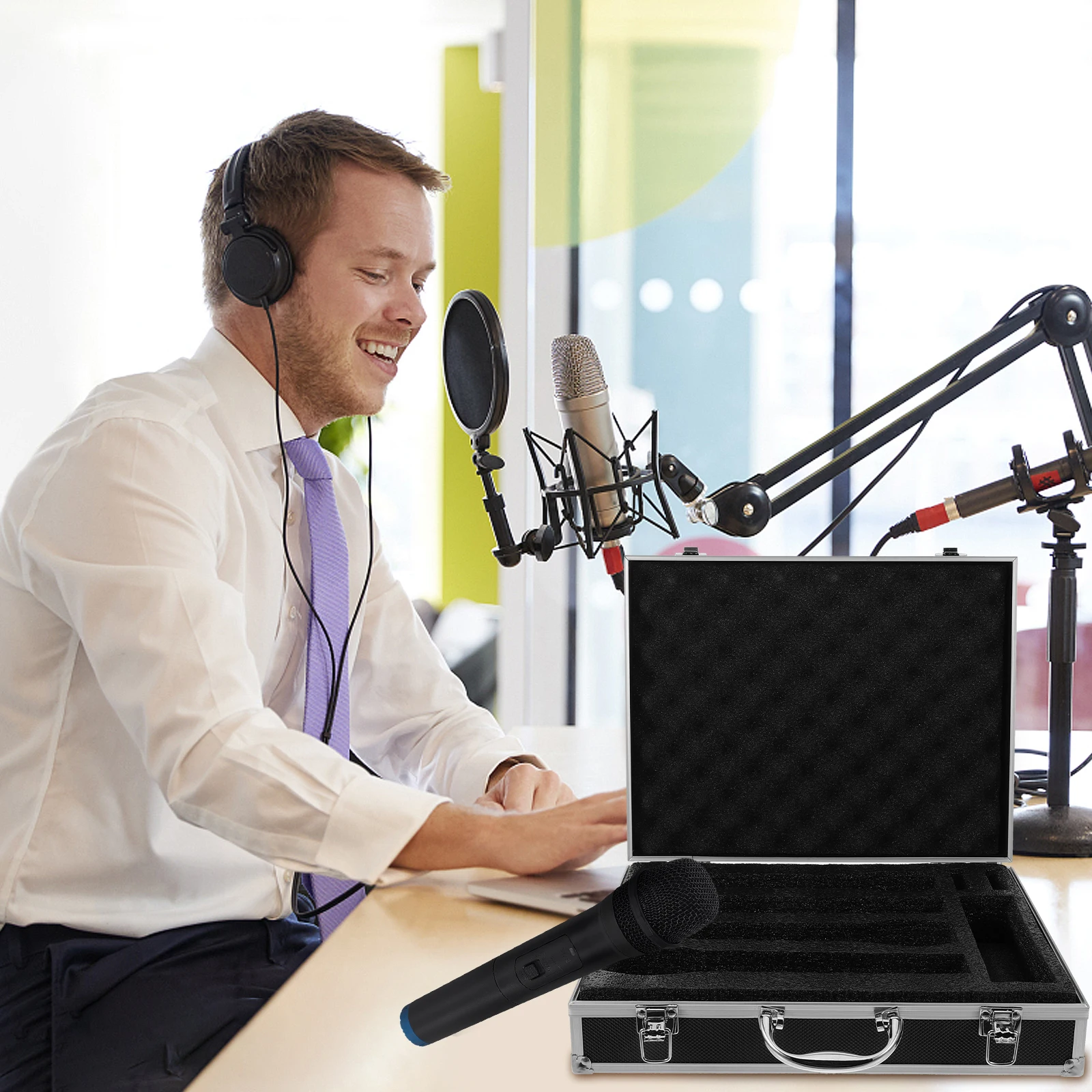 

Microphone Holder Hard Box for Wireless Mics Accessories Gift Choice Hard Box Microphone Case Mic Case Mic Organizer