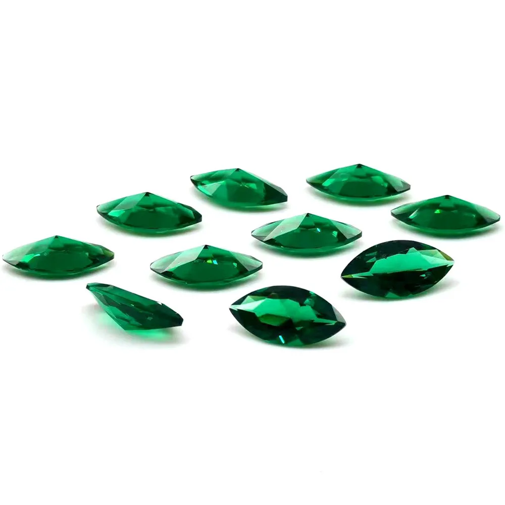 

High Quality Emerald Marquise Cut Gemstone Faceted Rich Green Emerald Gem ER047
