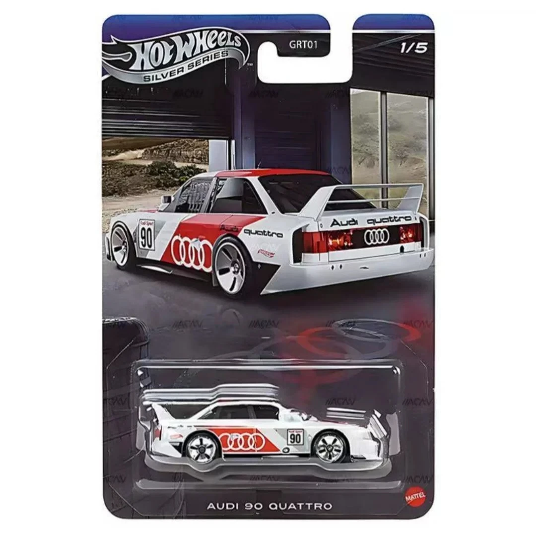 Modelos de metal auténticos Hot Wheels GRT01, coche fundido a presión, vehículo 1/64, AUDI 90 Quattro, juguetes, regalo de cumpleaños