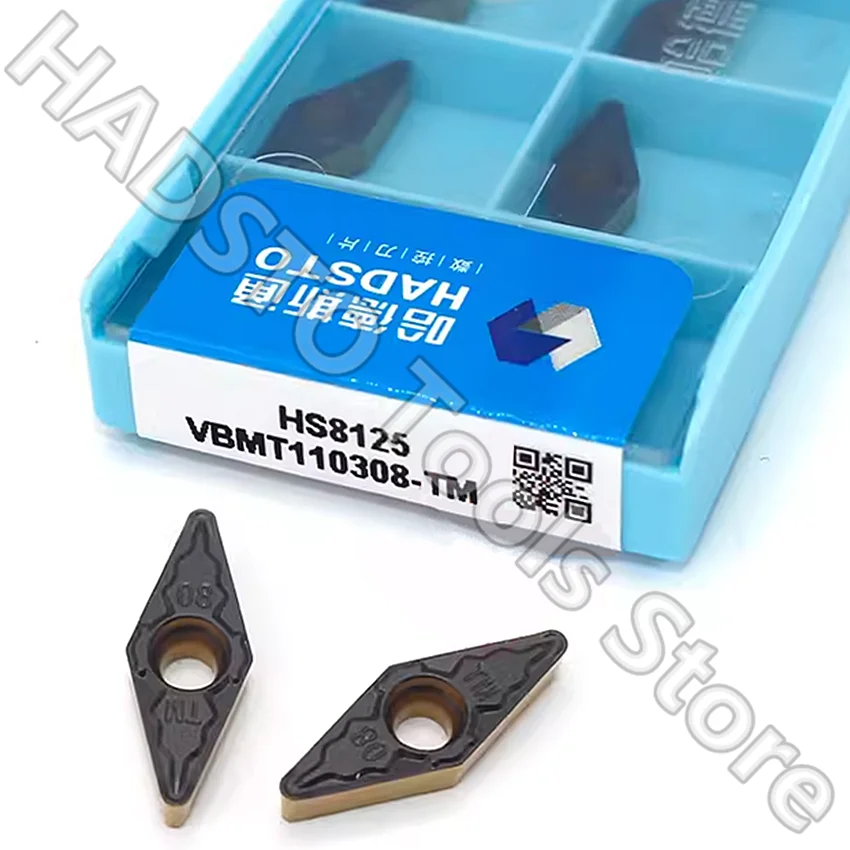 10pcs VBMT110308-TM HS8125 VBMT110308-TM VBMT110308 VBMT222 HADSTO CNC carbide inserts Turning inserts For Steel