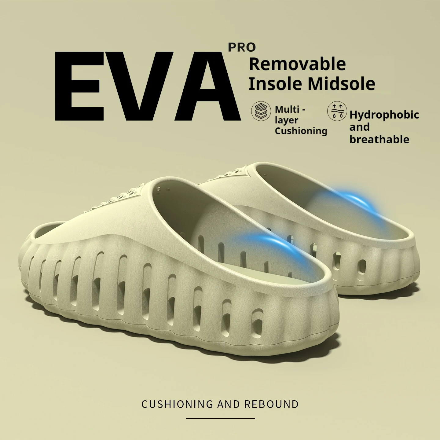 Abnehmbare Einlegesohle EVA-Slipper für Herren, 3 cm dicke Sohle, atmungsaktiv, hohl, rutschfest, für drinnen und draußen, Sommerslipper – Detail 2