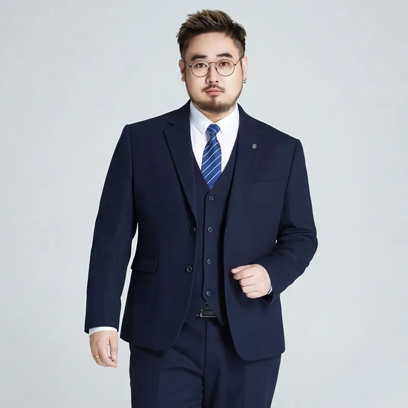 Shanxi Large-Sized Elasticated Suit for Wedding Best Man and Groom Formal Dress Anti-Wrinkle and Iron-Free Three-Piece Set
