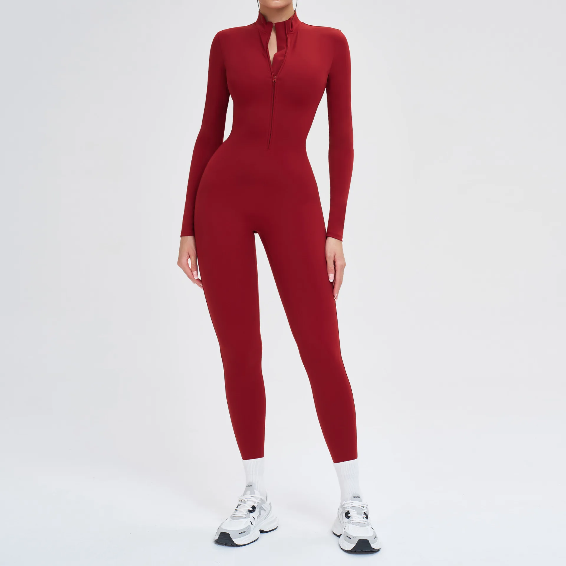 

Winter Yoga Jumpsuit Women Thick Fitness Sports Rompers Zipper Bodysuits Gym Suit Long Sleeve Runing Push Up Workout Sportwear
