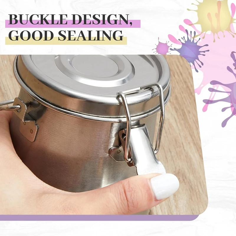 2Pcs Paint Brush Washer Stainless Steel Double Dipping Tray Cup Set Brush Cleaner For Painting Paint Brush Cleaning Kit