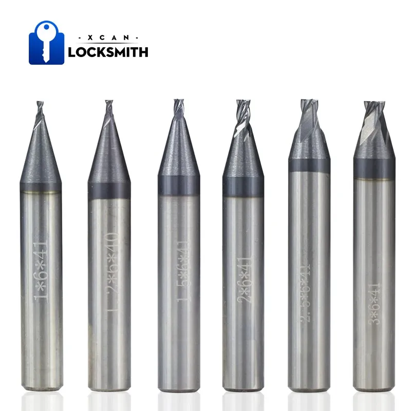 XCAN Key Machine Cutter Tungsten Carbide Key Milling Cutter 1.0-3.0mm Vertical Key Duplicate Machine Parts Locksmith Tools