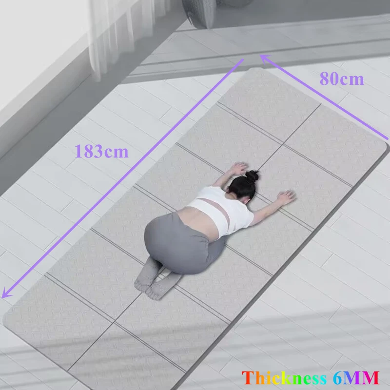 

1830x800x6MM Double Sided Non-Slip for Pilates Portable Foldable Yoga Mat Mute Eco Friendly Folding Travel Fitness Exercise