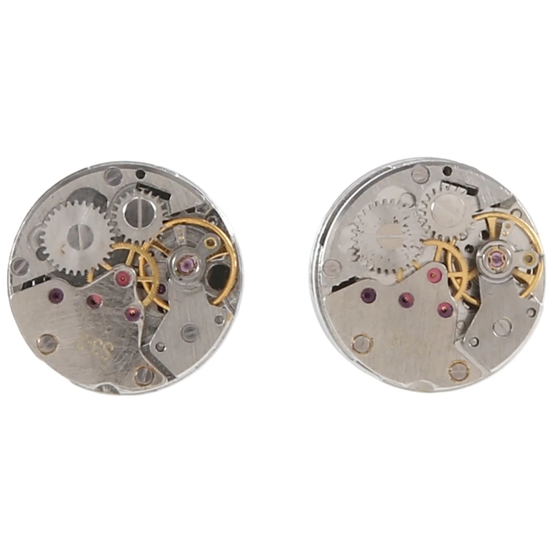 2Pcs Fashion Women Men Mechanical Watch Movement Cufflinks Shirt Sleeve Buttons Aircraft Modeling Cufflinks Replacement Parts