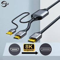 FSU HDMI-compatible 2.1 To DP 1.4 Conversion Cable 8K 4K DisplayPort To HDMI-compatible Adapter Line for PC Laptop PC Projector