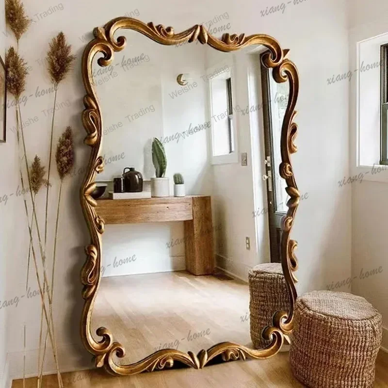 ld Long  Room Decoration Floor Mirrors Full Body Standing Big Design Luxury Mirrors Full Body Living Room