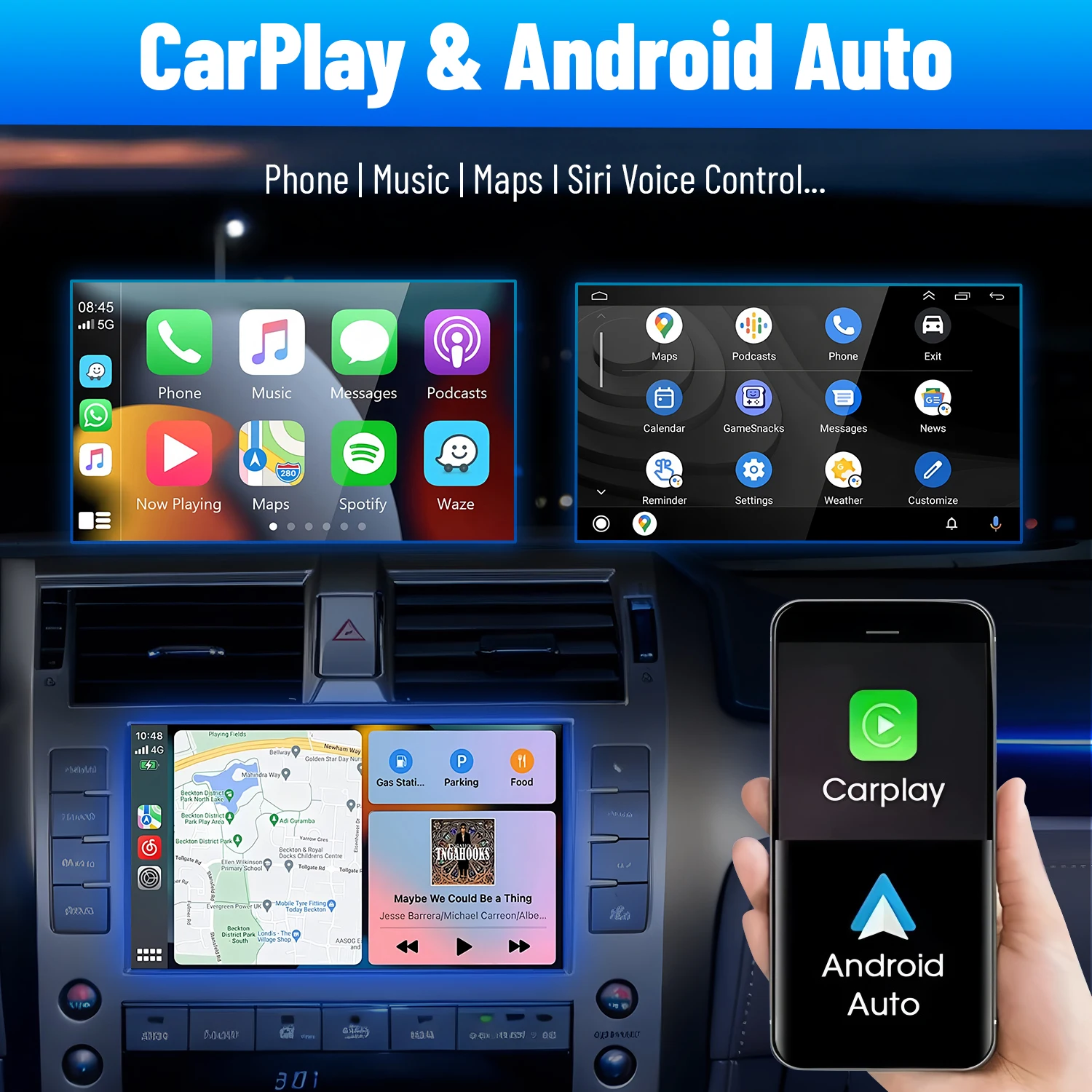 Wireless Apple Carplay Interface for Lexus GX GX400 GX460 2014-2020 OEM Car Screen Decoder Interface Box Multimedia Android Auto