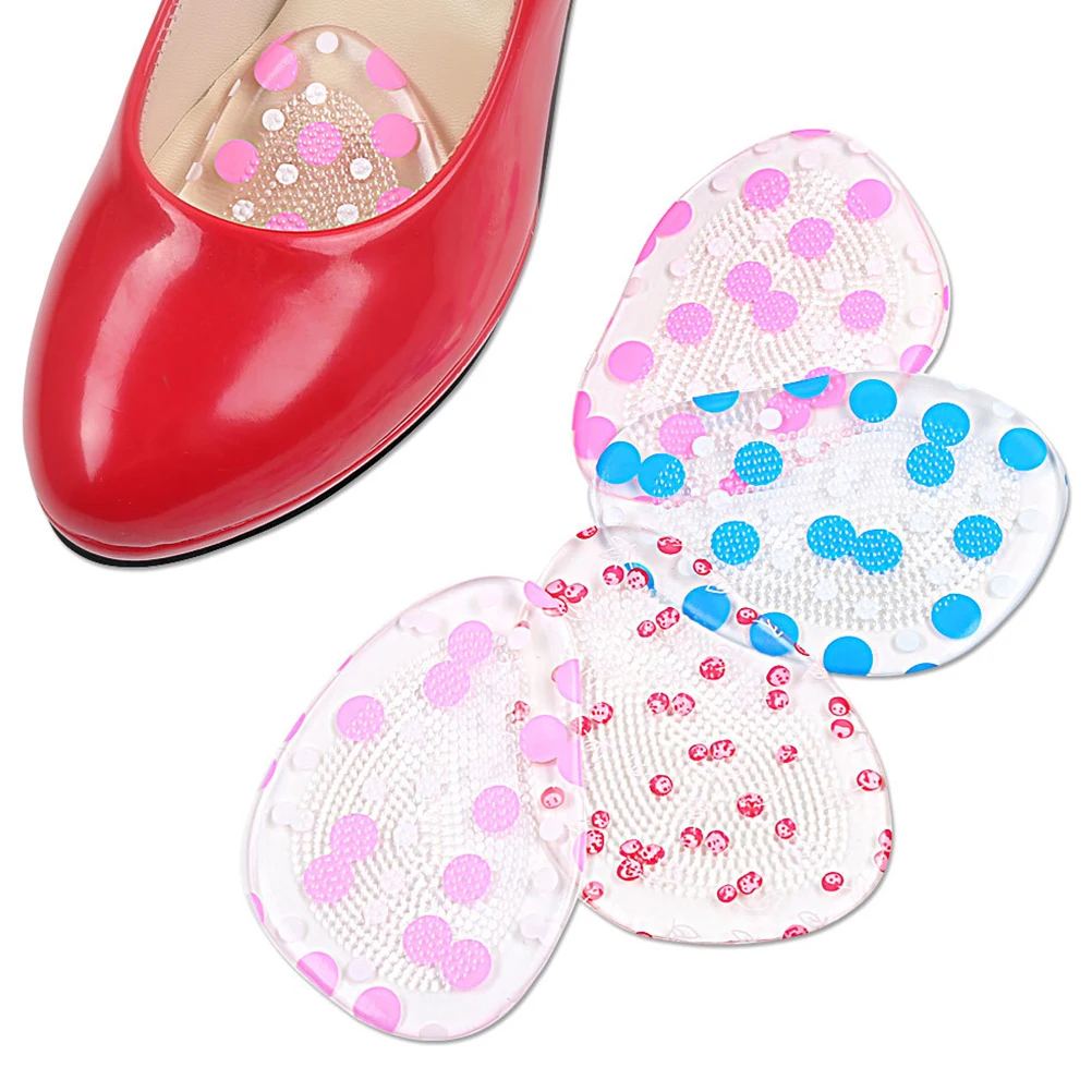 

4Pairs NonSlip GelInsoles Women HighHeelPads ComfortableFrontPointyShoes Inserts Material Lightweight TravelDailyUse