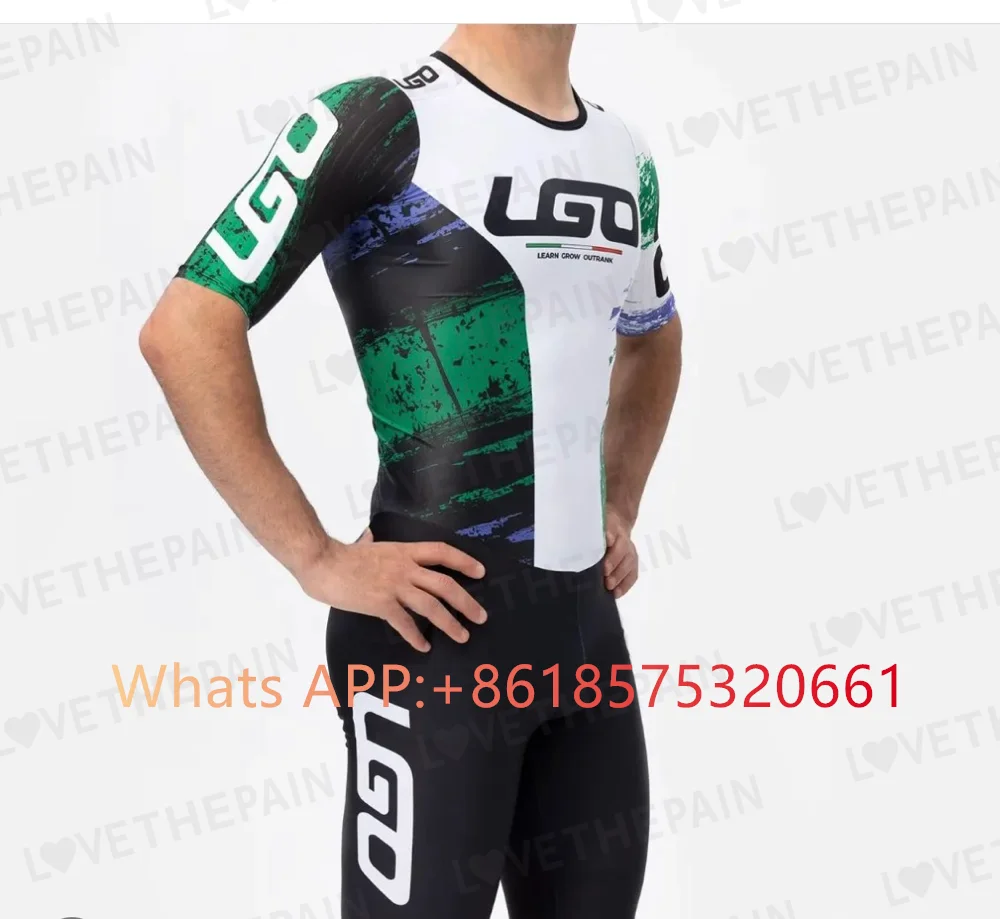 LGO Speed Skates Aero Racing Suit inline skating Roller Skinsuit Fast Skating Cycling Triathlon Clothing Ropa Ciclismo Running