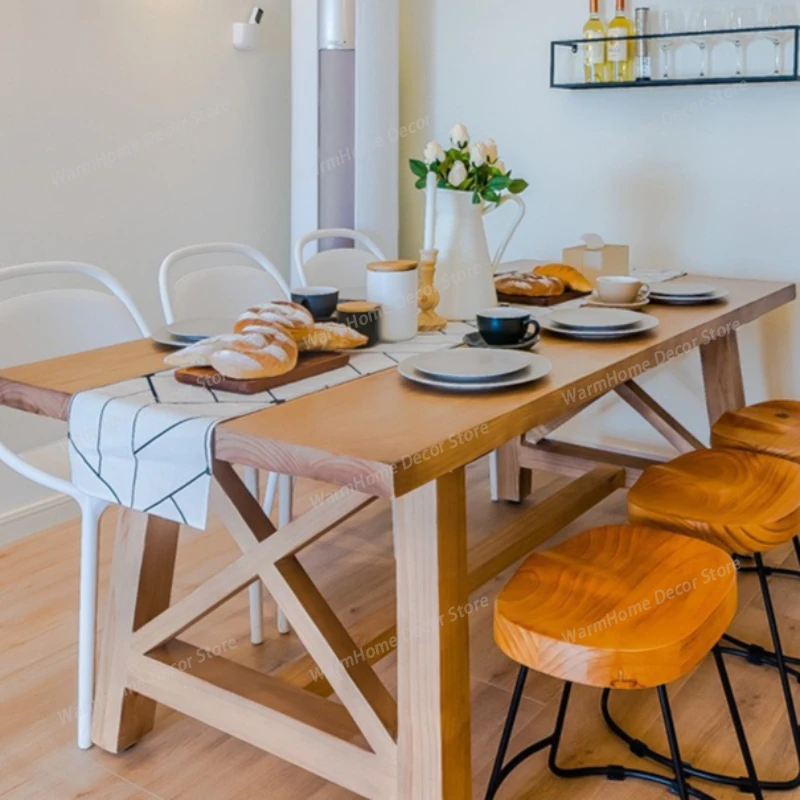 

Living Room Nordic Dining Tables Originality Solid Wood Minimalism Tea Dining Tables Coffe Home Furniture Mesa Comedor HQ40