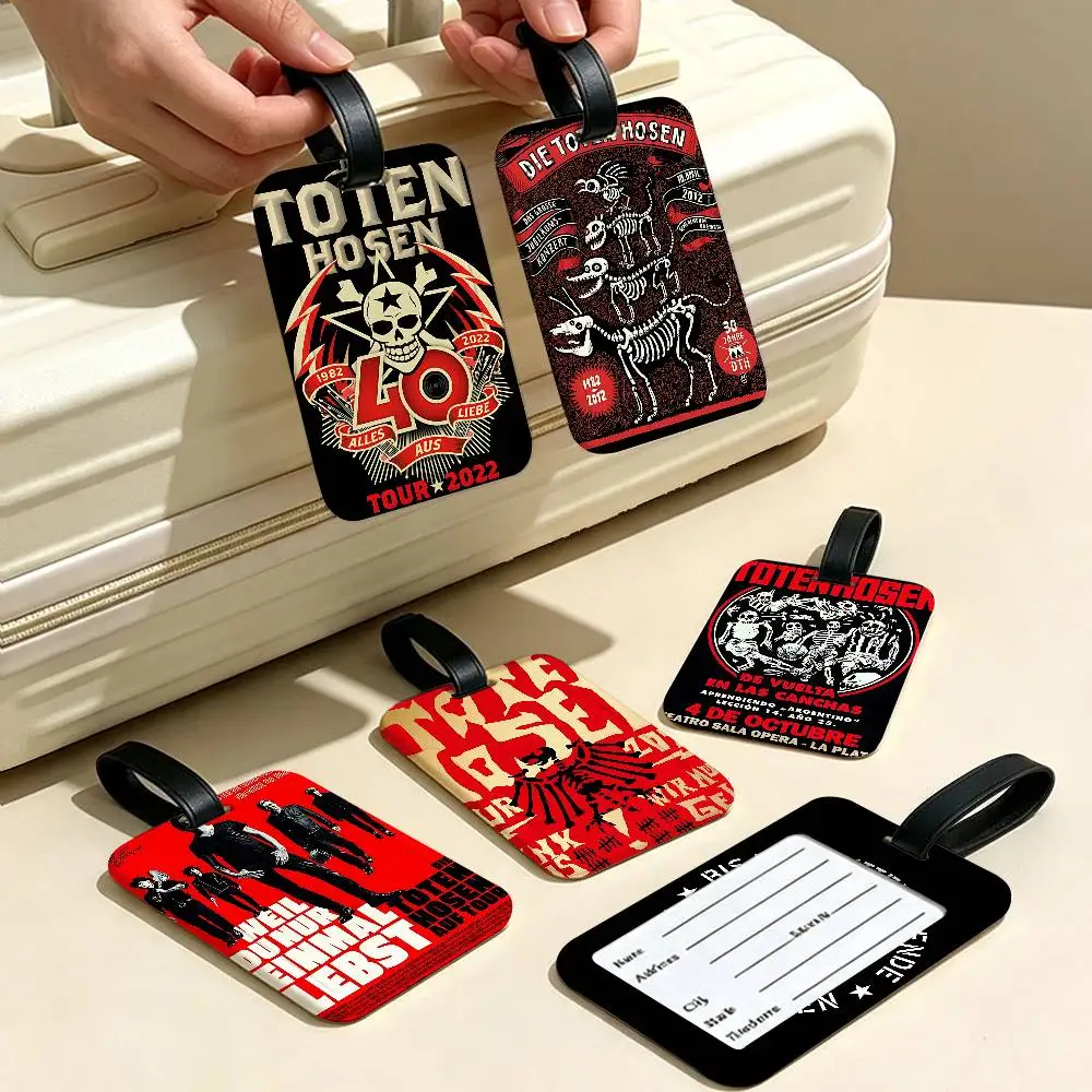 punk metal band D-Die T-Toten H-Hosen Multiscene PVC Luggage Tag Anti lost Design With Information Card For Travel Backpack