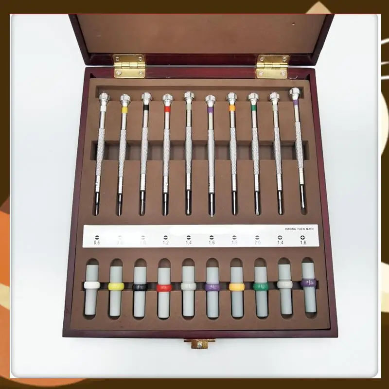 

Hot 10PCS Watch Repair Screwdrivers With Weight Sleeves In Wooden Box
