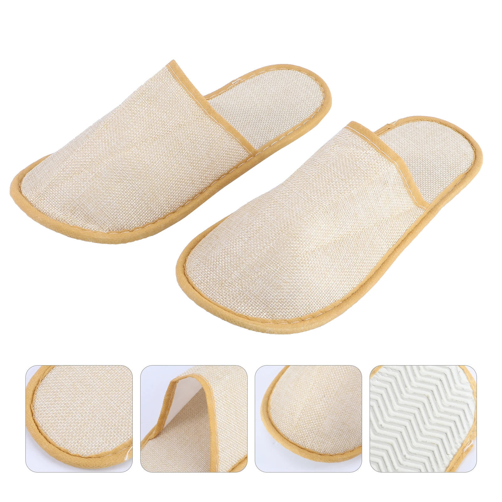 

Disposable Slippers 10 Pairs Comfortable Spa Non-Slip Hotel Home Lightweight Portable Premium Material Foot Relax Pressure