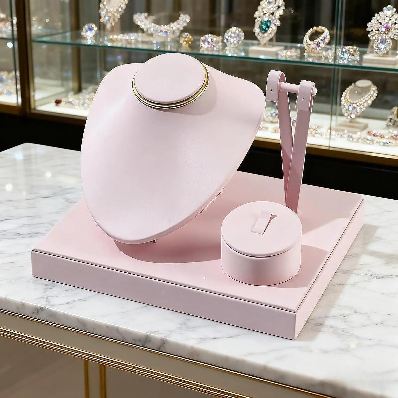 

Jewelry Display Holder Set Stand Mannequin Necklace Bust Display Necklace Organizer for Countertop Decor