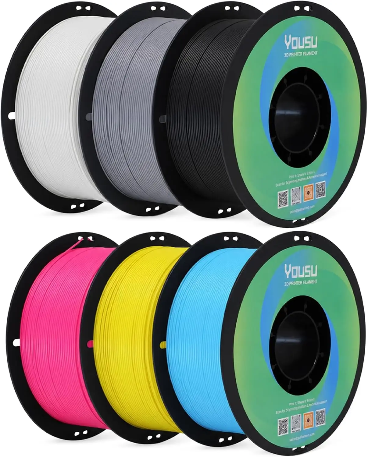 Matte PLA Filament Six Spools One Kilogram Each Diameter One Point Seven Five Millimeter