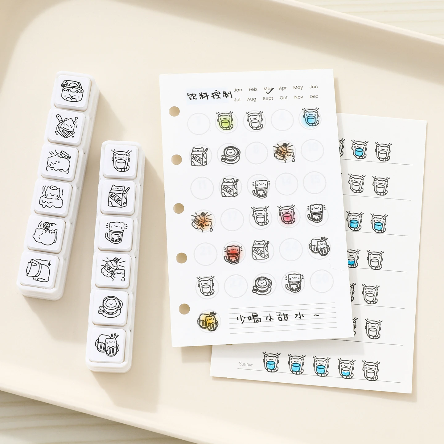 Kawaii Six Piece Cat Seal 4.0 Cute Cat Pattern DIY Diary Scr