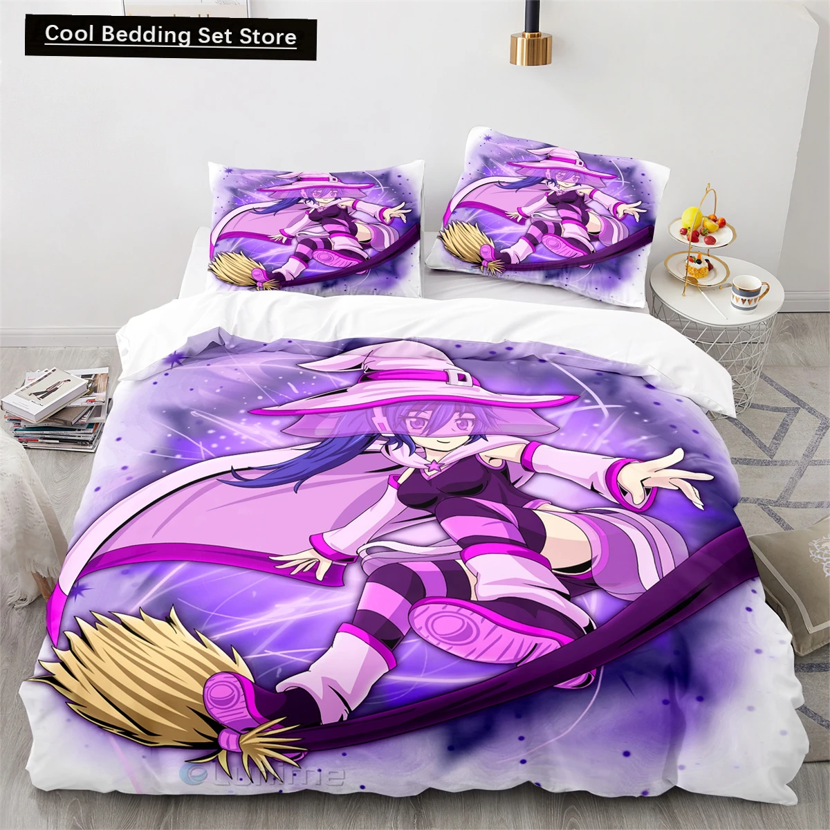 

3D Printed Anime Gacha Life Duvet Cover Set with Pillow Covers Polyester Teens Kids Bedding Set Full Queen King Size Bed Linen