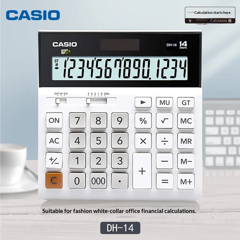 CASIO DH-14 Wide Desktop Calculator - Ideal for E-Commerce, Hotel & Office Use, Suitable for Cashiers, Accountants & Financial P