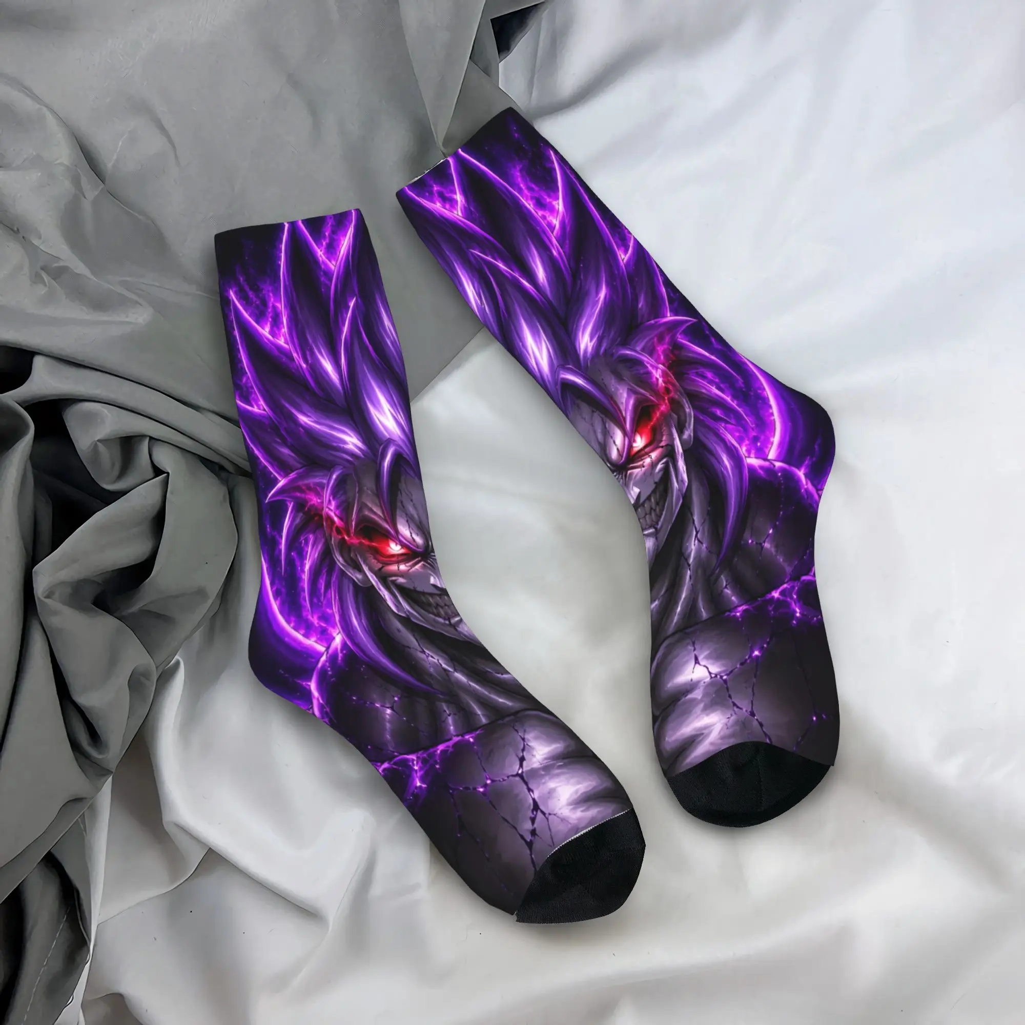 Vegeta Anime Socks  Design Stockings Anti Bacterial Men Socks Soft Autumn Modern Cycling Socks